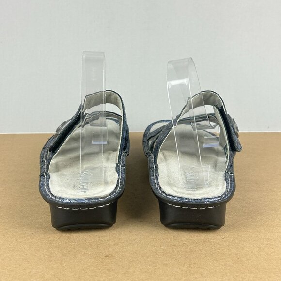 Alegria Victoriah Slide Sandals Womens 10.5/11 EU 41 Blue Leather Hook and Loop - Picture 4 of 10